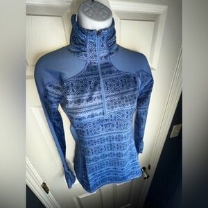 CALIA Carrie Underwood X-Small 1/4 Zip Blue Track Jacket Run Top Thumbholes XS